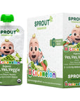 CoComelon Sprout Organic Baby Food, Toddler Pouches, Yes, Yes, Veggie, Fruits, Grains, 3.5 Oz(Pack of 12)