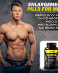 Alpha Enlargement Pills for Men - Increase 2 in 60 Days Muscle Builder for Men - Testosterone Booster for Men - Male Enhancing Supplement - Test Booster, Energy, Strength, Stamina, Endurance