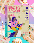 Magic Spoon Cereal  Birthday Cake 4Pack of Cereal and Spoon  Keto  Low Carb Lifestyles Gluten  Grain Free High Protein 0g Sugar