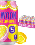 Swoon Pink Lemonade  Low Carb PaleoFriendly GlutenFree Keto Drink  Sugar Free Strawberry Lemonade Made with 100 Lemon Juice Concentrate  Sweetened by Monk Fruit 12 Fl oz Pack of 12