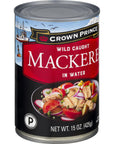 Crown Prince Mackerel in Water 15Ounce Cans Pack of 12