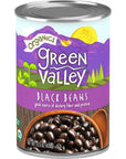 Green Valley Organics Black Beans  Certified Organic  Deliciously Tender Creamy  Mild  Deep Dark Skin  Good Source of Dietary Fiber  Protein  155 oz can Pack of 4