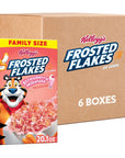 Kelloggs Frosted Flakes Breakfast Cereal Kids Cereal Family Breakfast Family Size Strawberry Milkshake 6 Boxes