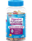 Digestive Advantage Probiotic Gummies For Digestive Health, Daily Probiotics For Women & Men, Support For Occasional Bloating, Minor Abdominal Discomfort & Gut Health, 80ct Natural Fruit Flavors