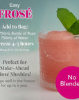 Frozen Cocktail Drink Mix  Makes 10 Wine Slushies  Drink Powder Pouches for Alcohol  All Natural Low Sugar Mixer No Blender Needed  Frosé