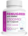 COMFY HEALTH Breastfeeding Fenugreek Capsules With Fennel For Lactation, 2300mg Per Capsule