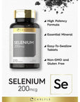 Carlyle Selenium Supplement | 200mcg Tablets | Vegetarian, Non-GMO, Gluten Free