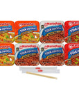 Maruchan Yakisoba Variety 3 Different Flavors Single Serving Homestyle Japanese Noodles Pack of 8 with By The Cup Chopsticks