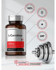 L Carnitine Supplement 500mg | 60 Capsules | as L-Carnitine L-Tartrate | Non-GMO and Gluten Free | by Horbaach