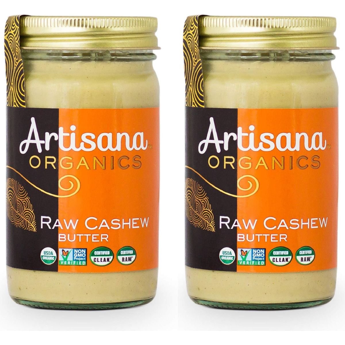 Artisana Organics Raw Cashew Butter (2 Pack) - No Sugar Added, Vegan and Paleo Friendly, Non GMO, 14oz Jar (2 Pack)