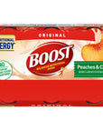 Boost Original Balanced Nutritional Drink Nutritional Energy with Protein and Vitamins  Minerals Peaches  Creme 6 Count Pack of 2