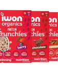 IWON Organics Protein Crunchies - Plant-based Protein, Low Sugar, Gluten & Dairy Free, Non-GMO, Organic Breakfast Cereal - 3 Flavor Variety Pack - 7oz (Pack of 3)