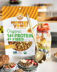 Hemp Protein Granola 10oz  NutrientRich Breakfast with 10g Protein 35g Omegas 4 g Fiber Non GMO fiber granola  Bundle with Moofin Golden Spoon Pack of 5