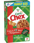 Chex Corn Gluten Free Breakfast Cereal, Made with Whole Grain, Homemade Chex Mix ingredient, Family Size, 18 OZ