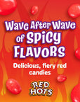 Wonka Red hots Hard candy , Spicy bites of cinnamon, 5.5 oz, pack of 12