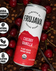 Frujava Sparkling Cherry Vanilla Energy Drink Natural Caffeine from Coffee Organic GlutenFree Vegan 80mg of Caffeine Organic Clean Energy Drink Alternative 12 Fl Oz Pack of 12