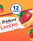 Trident Layers Strawberry  Citrus Sugar Free Gum 12 Packs of 14 Pieces