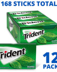 Trident Spearmint Sugar Free Gum Spearmint Gum 12 Packs of 14 Pieces 168 Total Pieces