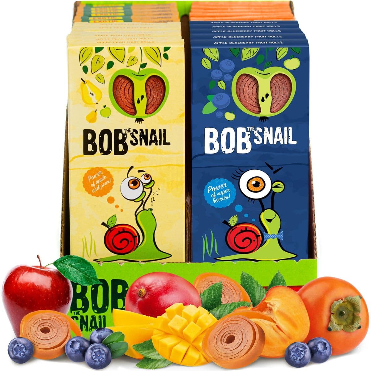 Snacks Variety Pack for Kids Adults  20 Bulk Healthy Fruit Roll Up Individual Packs of 3 for Kids Adults with Natural Apple Mango Blueberry Persimmon GlutenFree Vegan Low Carb Fruit Bar No Sugar