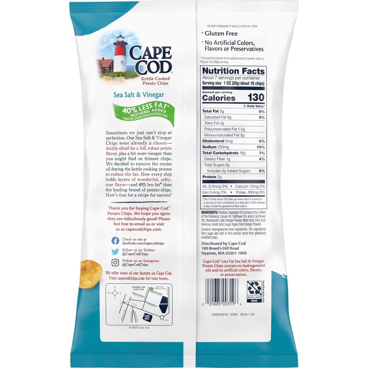 Cape Cod Potato Chips with Sea Salt 75 Oz