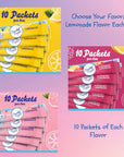 Crystal Light Lemonade Variety Pack With Lemonade Pink Lemonade Raspberry Lemonade 10 Low Calorie Zero Sugar Packets In Each Box 1 Box Each Flavor 3 Box Pack Bundle with Pouch and Straw