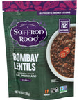 Saffron Road Bombay Lentils Meal Pouch 10 oz  Vegan Gluten Free Non GMO Halal Kosher