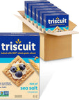 Triscuit Hint of Sea Salt Whole Grain Wheat Crackers, Vegan Crackers, 6 - 8.5 oz Boxes