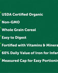 Beech-Nut Infant Cereal, Organic Oatmeal Baby Cereal, 8 oz Canister (6 Pack)