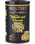 Hunter's Gourmet Hand Cooked Potato Chips, Wasabi And Turmeric, 150 gm