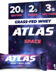 Atlas Protein Bar 20g Protein 1g Sugar Clean Ingredients Gluten Free Space 12 Count Pack of 1