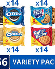 OREO Original, OREO Golden, CHIPS AHOY! & Nutter Butter Cookie Snacks Variety Pack, Christmas Cookies Stocking Stuffers, 56 Snack Packs (2 Cookies Per Pack)