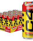 Cellucor C4 Energy Drink, Skittles, Carbonated Sugar Free - 16 Oz, Pack of 12