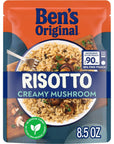 BENS ORIGINAL Ready Rice Mushroom Risotto Flavored Rice Easy Dinner Side 85 oz Pouch Pack of 12