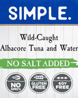 Blue Harbor Fish Co Wild Albacore Solid White Tuna in Water No Salt Added  46 oz Canned Tuna Pack of 4