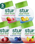 Stur Liquid Water Enhancer  Classic Variety Pack  Naturally Sweetened  High in Vitamin C  Antioxidants  Sugar Free  Zero Calories  Keto  Vegan  5 Bottles Makes 120 Drinks