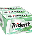 Trident Purely Spearmint Sugar Free Gum 12 Packs of 14 Pieces 168 Total Pieces