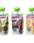 Sprout Organic Baby Food, Stage 2 Pouches, 6 Flavor Fruit & Veggie Variety Pack, 3.5 Oz Purees (Pack of 12)