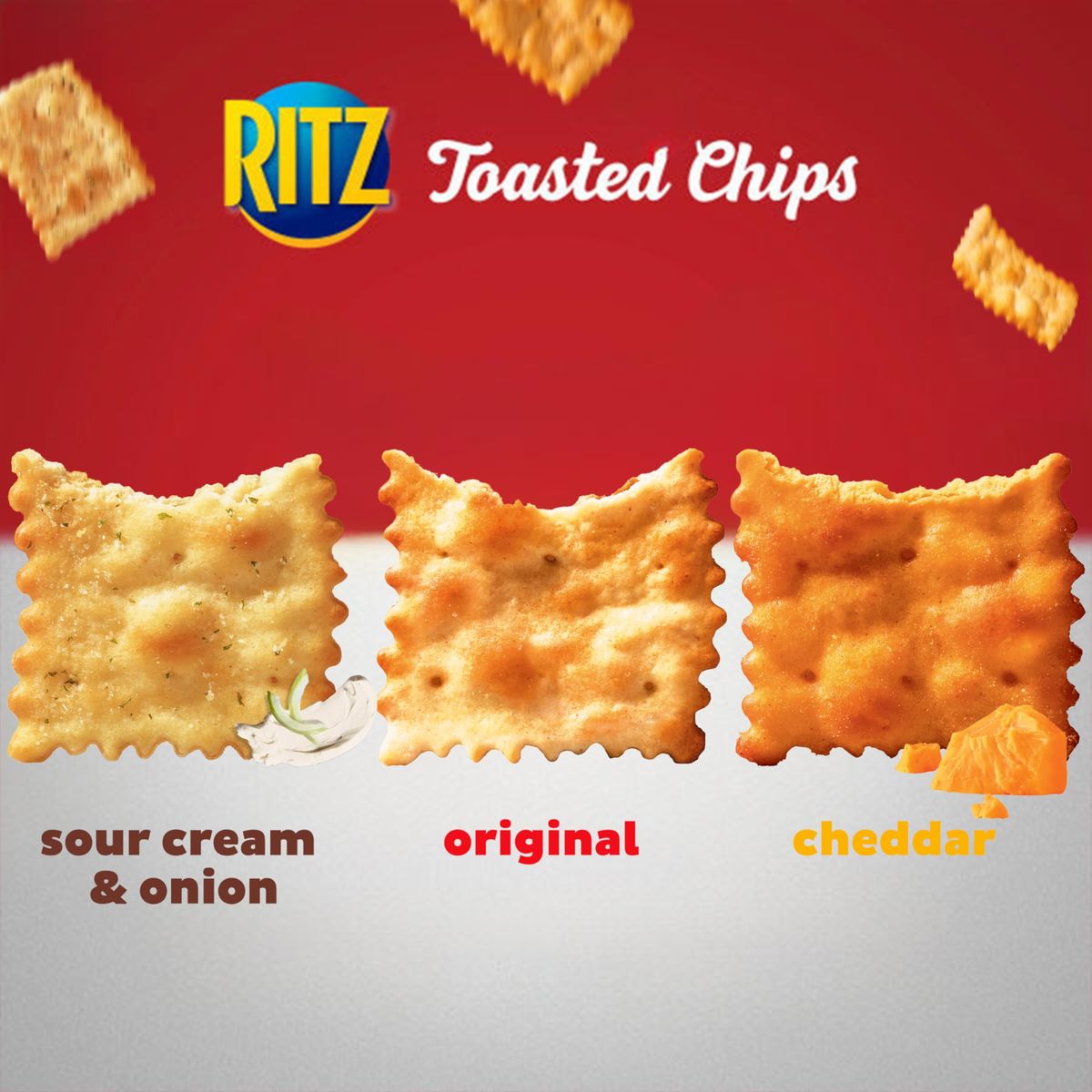 RITZ Toasted Chips Variety Pack with Cheddar Sour Cream and Onion and Original Crackers