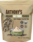 Anthony's Organic Oat Fiber, 1.5 lb, Gluten Free, Non GMO, Keto Friendly, Product of USA