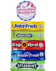 Doublemint, Spearmint, Juicy Fruit, Big Red, Winterfresh Chewing Gum - 4 Packs of Each - Fresh Variety Assortment 20 Total Packs of Gum