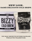 Bizzy Cold Brew Coffee  Decaf Blend  Water Process  Coarse Ground Coffee  Micro Sifted  Specialty Grade  100 Arabica  Brew Bags  12 Count  Makes 42 Cups