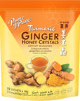 Prince of Peace Instant Ginger Honey Crystals wTurmeric 25 Sachets  Instant Hot or Cold Beverage  Easy to Brew Ginger and Honey Tea Caffeine and Gluten Free