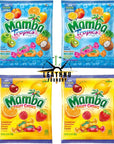 MAMBA FRUIT CHEWS  TROPICS Assorted Candy  Chewy candy that is Full of Great Flavors Individually Wrapped and Fresh 352oz Bags  4 packaged by Leathnu Foundry