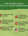 NUTS US  Natural Medjool Dates  Grown In California Desert  Juicy and Sweet  No Added Sugar and Preservatives  Chewy Texture and No Ugly Dates  All Natural Dates 2 LBS