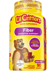 L’il Critters Fiber Daily Gummy Supplement for Kids, for Digestive Support, Berry and Lemon Flavors, 90 Gummies