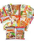 MAMA Top Ramen Instant Noodles Variety 10 Pack with Free Snacks Included Care Package College Student Food Sampler Office