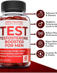 Testosterone Booster For Men Gummies - Male Enhancement, Boosts Energy, & Optimizes Physical Performance. Formulated with Tribulus, Horny Goat Weed, Saw Palmetto, Maca Root & More - 60 Gummies