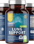 Number One Nutrition N1N Premium Lung Support Supplement [10 Potent Ingredients] Natural Lung Cleanse & Detox with Quercetin, Bromelain and Vitamin C to Help Support Respiratory Health, 60 Veg Caps