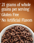 Cheerios Chocolate Cheerios Heart Healthy Cereal, Gluten Free Cereal With Whole Grain Oats, 19.2 OZ Family Size