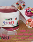 AKI 4Berry Blend Blueberry Raspberry Strawberry Blackberry Powder Superfood 529 Oz150Gr Ideal in Vitamin C  Ingredients  SugarFree Food coloring for Smoothies Ice Cream Popsicles  Yogurt